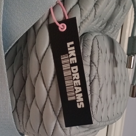 Elegant Quilted Gray Backpack for Women - Picture 2 of 5